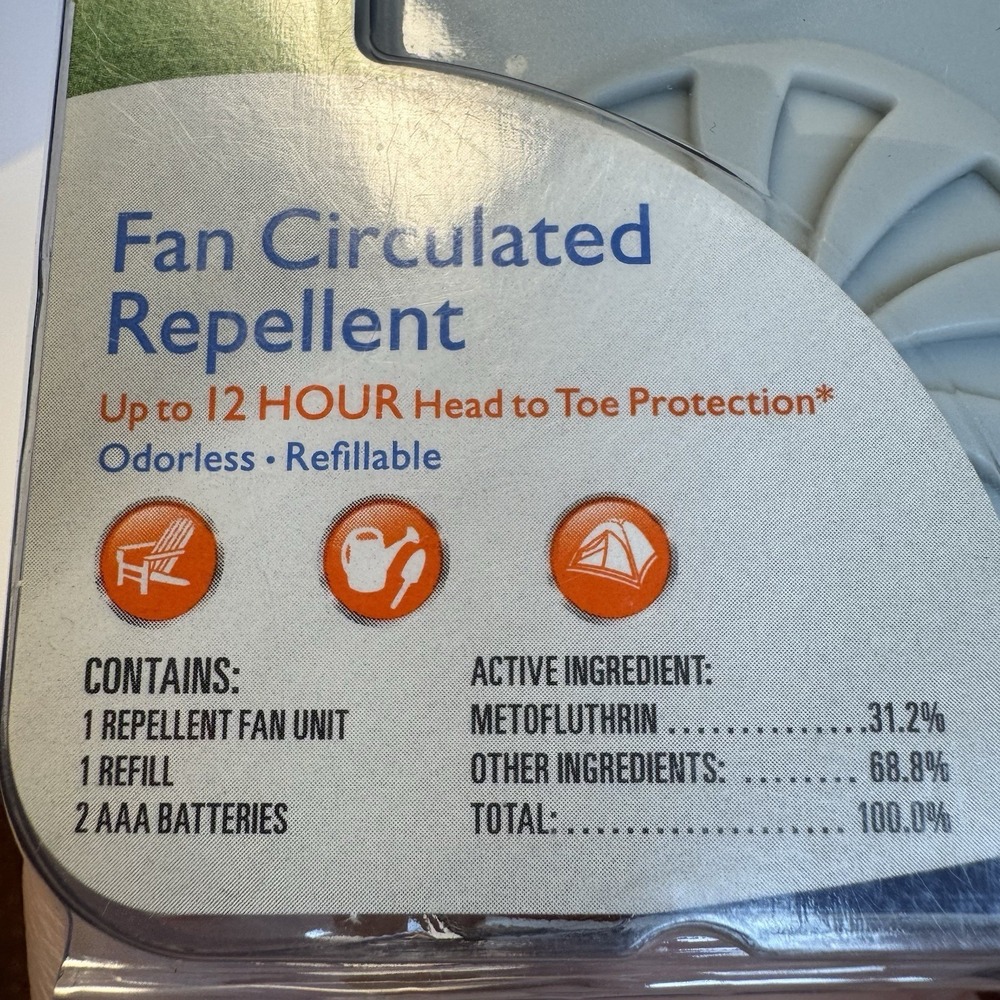 Off! Clip-On Mosquito Repellent Fan w/ Refill - 12 Hour Protection - New - Picture 7 of 7